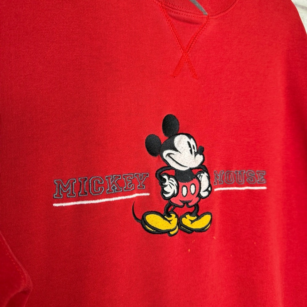 Vintage Disney Jerry Leigh Mickey Mouse Red Crewneck Sweatshirt - Size: L - Picture 2 of 8